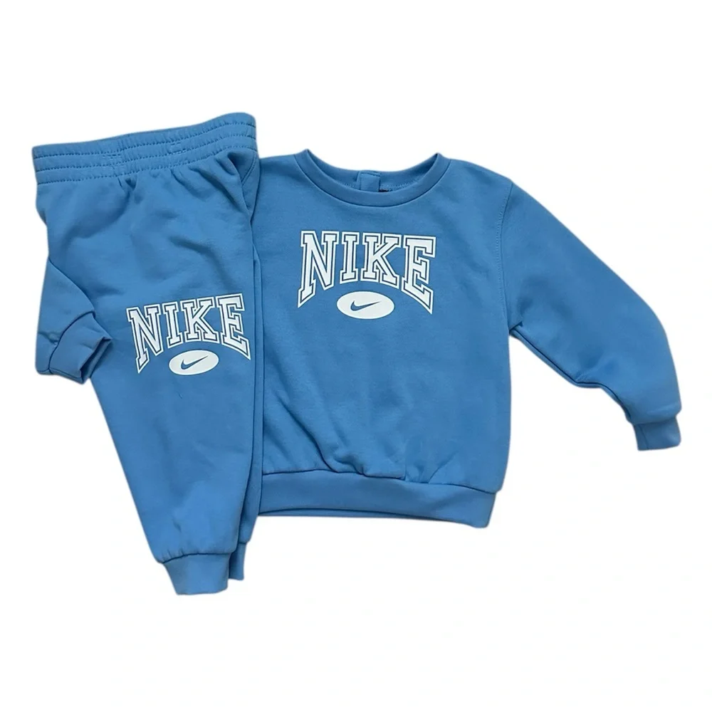 Nike Blue Crewneck Sweatshirt & Jogger Pants 2 Piece Set Boys 24 Months NWT